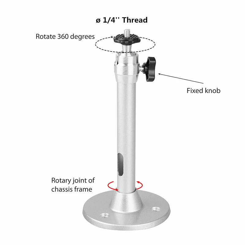 ThundeaL Wall Mount Metal Ceiling Projector 6mm Thread 21 cm Firm Projector Bracket Stand Rotatable DV Camera Bracket