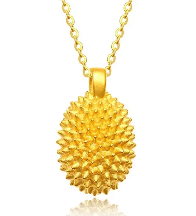 999 fine gold jewelry pendants gold durian pendants gold fruit pendant for women