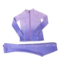 Figure skating training suit jacket skating pants skating suit gradient color set