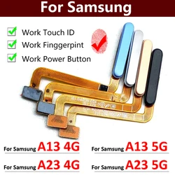 New For Samsung A13 4G A135F / A13 5G A136B / A23 4G 5G Home Button Fingerprint Sensor Flex With Power Key Button Flex Cable