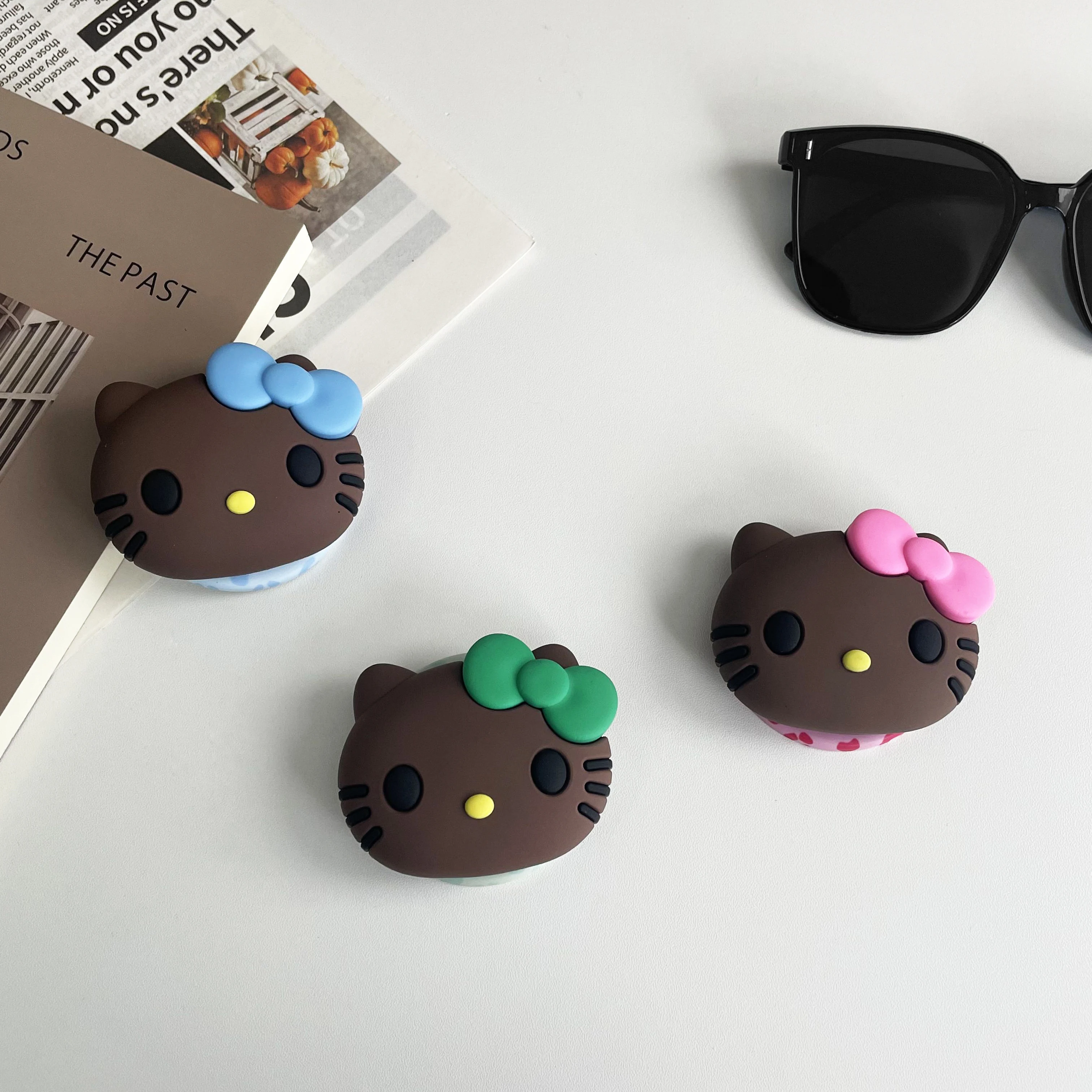 For Magsafe Magnetic Phone Grip Tok Cute Silicone Stand Cartoon Hello Kitty For iPhone Foldable Wireless Charging Holder view 3