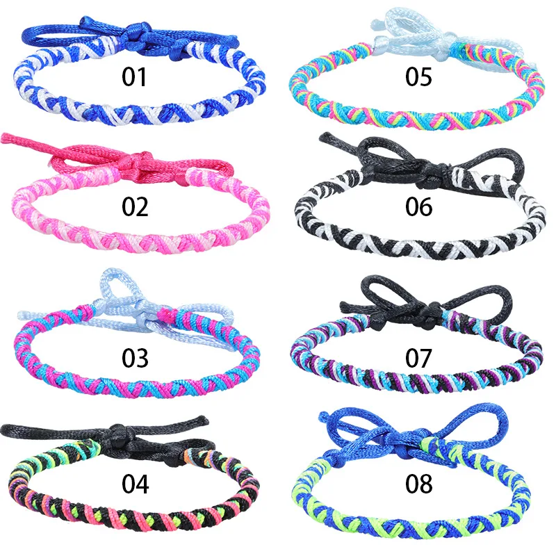 Meetvii Fashion Multicolor Ethnic Cuff Bracelets Bohimia Braided Rope Friendship Lovers Jewelry Wristband For Men Women