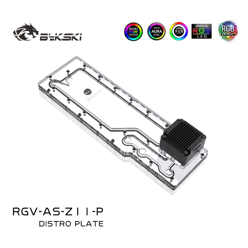 Imagem -03 - Bykski-tanque de Acrílico para Uso em Computador Asus Rog Z11 Estojo Pinos de 5v Combo Bomba Ddc Solução com Canal de Água Fria