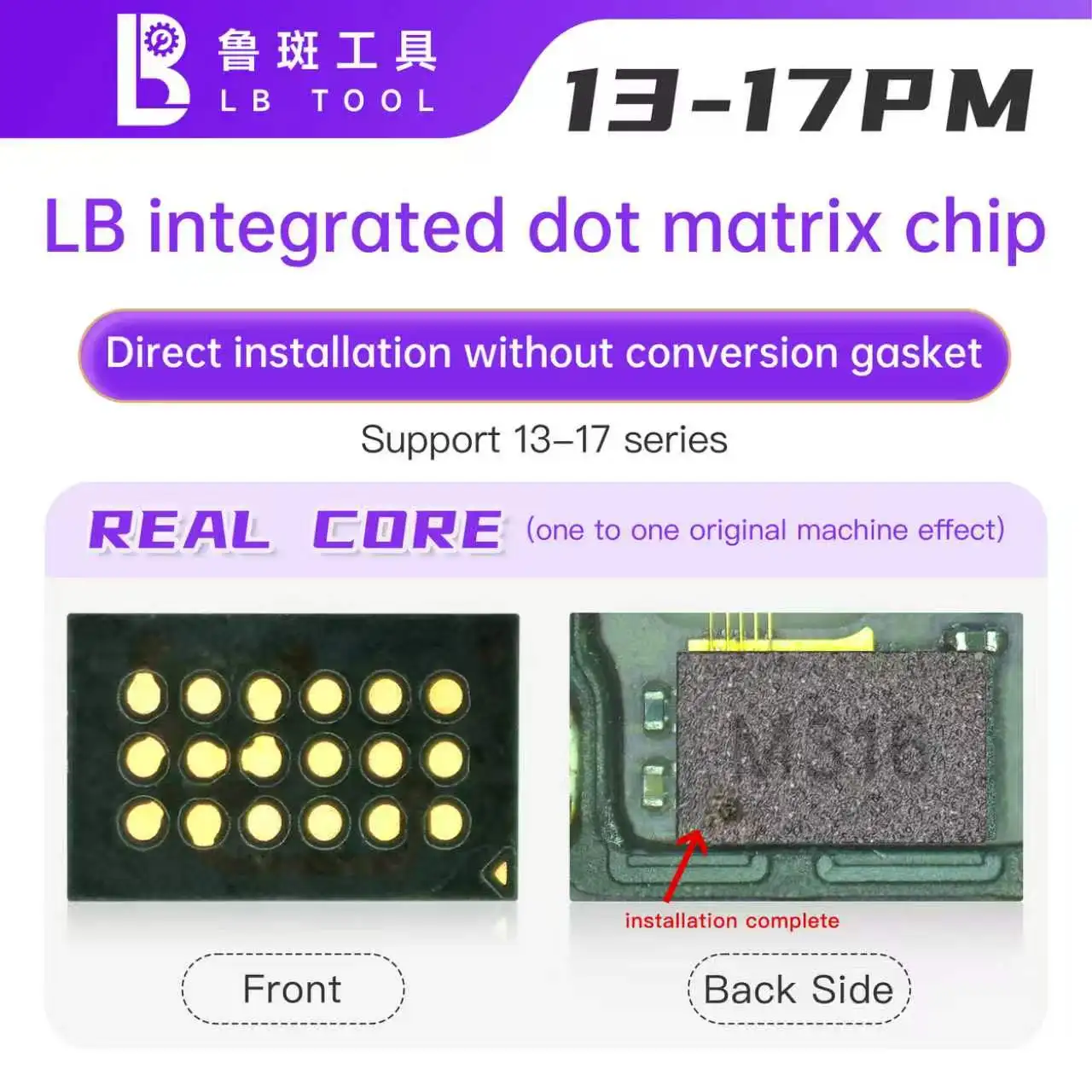 LB TOOL Integrated Dot Matrix Chip for IPhone X-17 Pad Pro 3/4 Direct Installation No Gasket Core Phone Repair Accessory