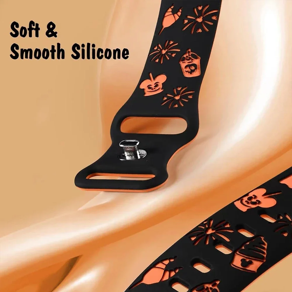Silicone Halloween Band for Apple Watch Series 10 42/46mm 9 8 7 6 5 4 Se Ultra2 49mm Cartoon Strap for Iwatch 41mm 40 38mm 44 45 - view 5