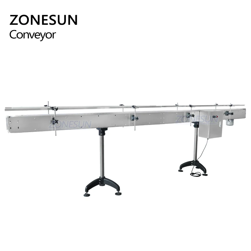 ZONESUN ZS-CB150 التلقائي مخصص 2 متر طول سلسلة الحزام الناقل لخط الإنتاج