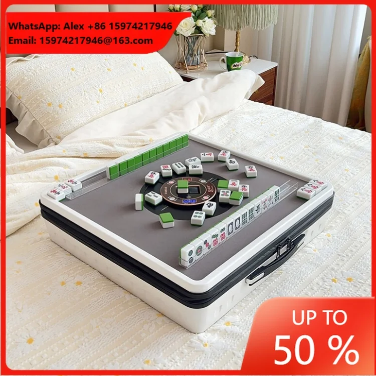 Easy To Install Mahjong Machine Automatic Shuffling Folding Mahjong Table Mini Mahjong Machine