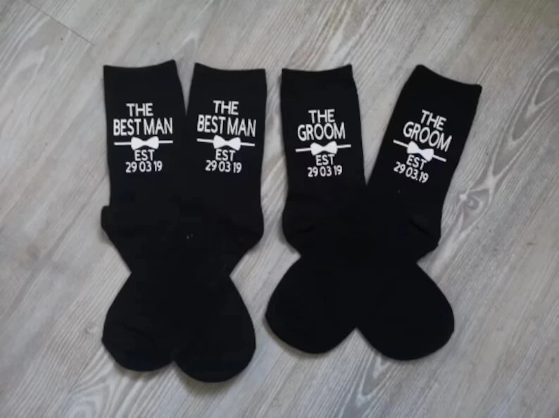 Personalized Wedding Socks Custom Groom & Best Man Socks Unique Wedding Gift Father of the Bride Father of the Groom Socks