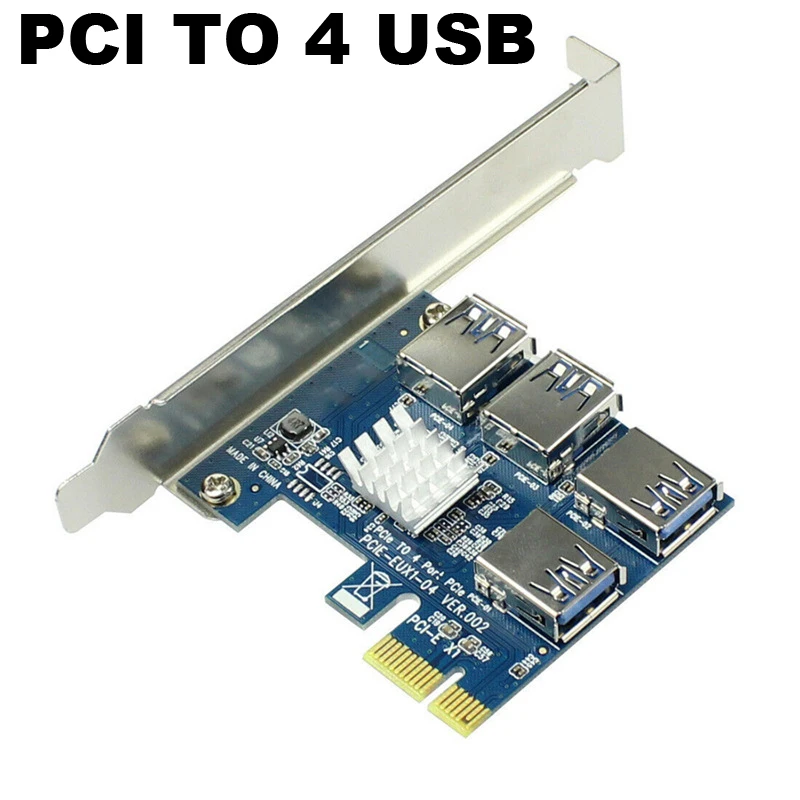 PCIE PCI-E PCI Riser Express Card 1x to 16x 1 to 4 USB 3.0 Slot Special Adapter PCIe Converter video For Mining Miner Bitcoin