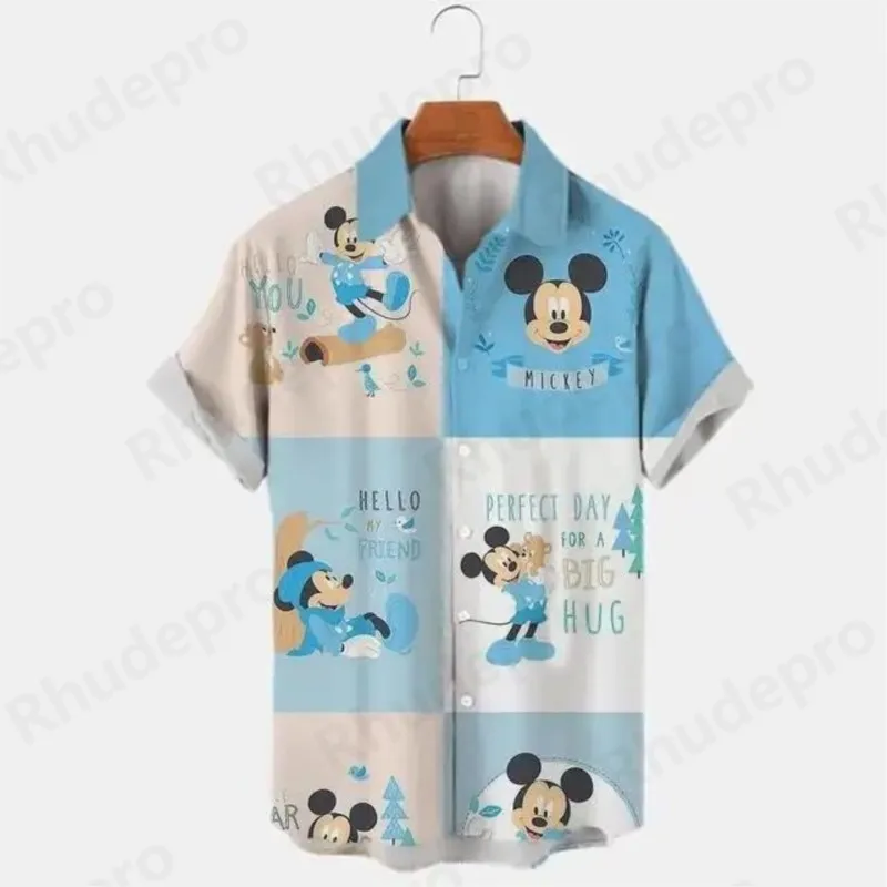 

New 3D Printed Disney Donald Duck and Mickey Mouse Men's Shirt Summer Fashion Street Trend Retro Boutique Men's and Women's Top