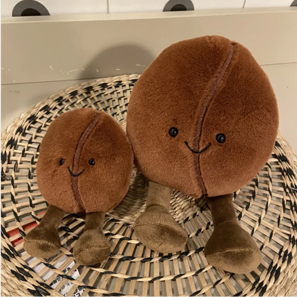 Cartoon Simulated Coffee Bean Plush Toys Stuffed Toys Funny Coffee Food Plush Doll 13cm Soft Food Bean Plush Toys Birthday Gift