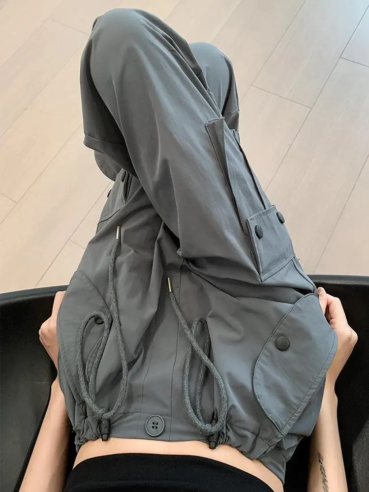 

plus Size 300 Pou Workwear Pants High Waist Dstring Women's Casual Sports Qui Dry Wide Leg Straight Design Sensation ...