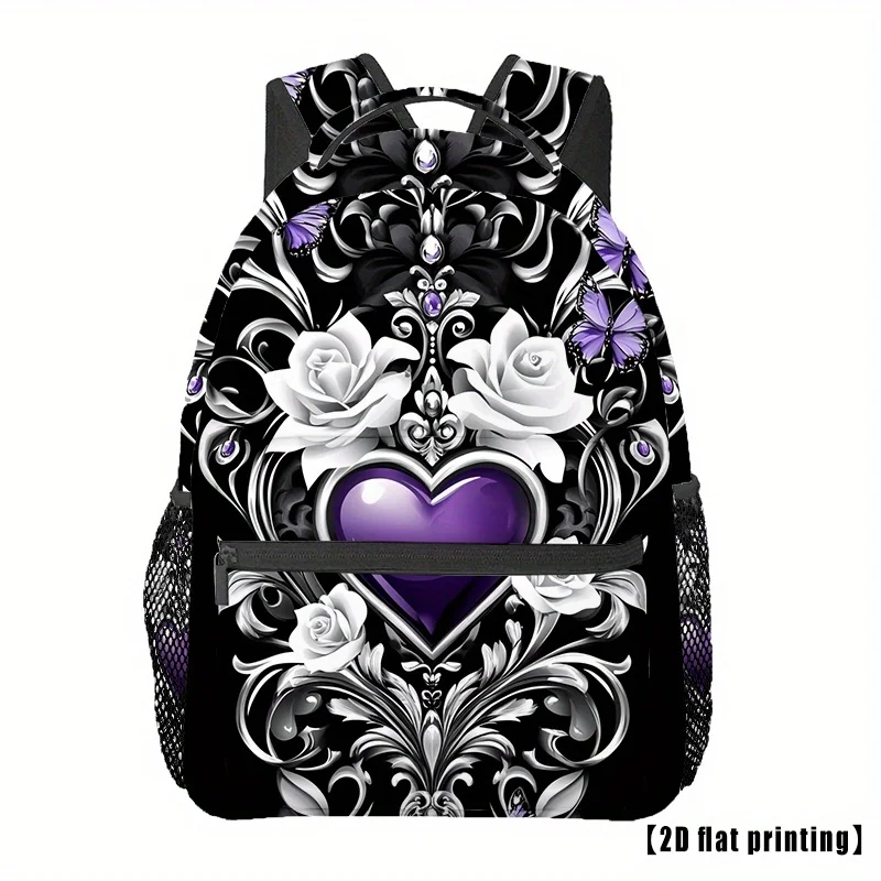 Purple Butterfly Flower Unisex Outdoor Sports Backpack Travel Backpack Adjustable Comfort Strap Backpack for Men Women Hiking