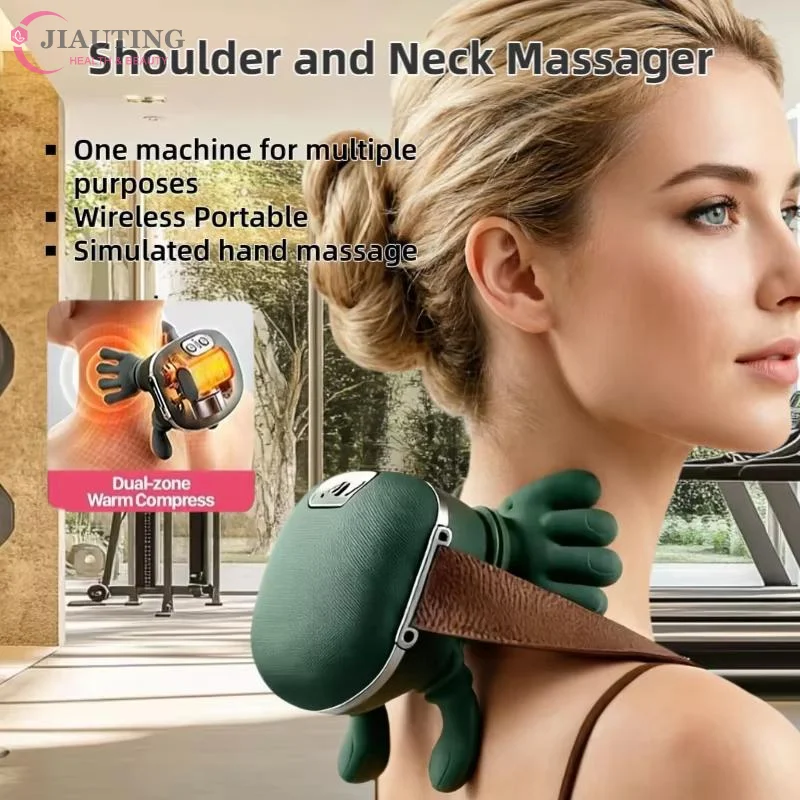1pcs Bionic Finger Neck Shoulder Trapezius Muscle Relax Massager Neck Cervical Kneading Kneading Massage Shawl Neck Masajeador