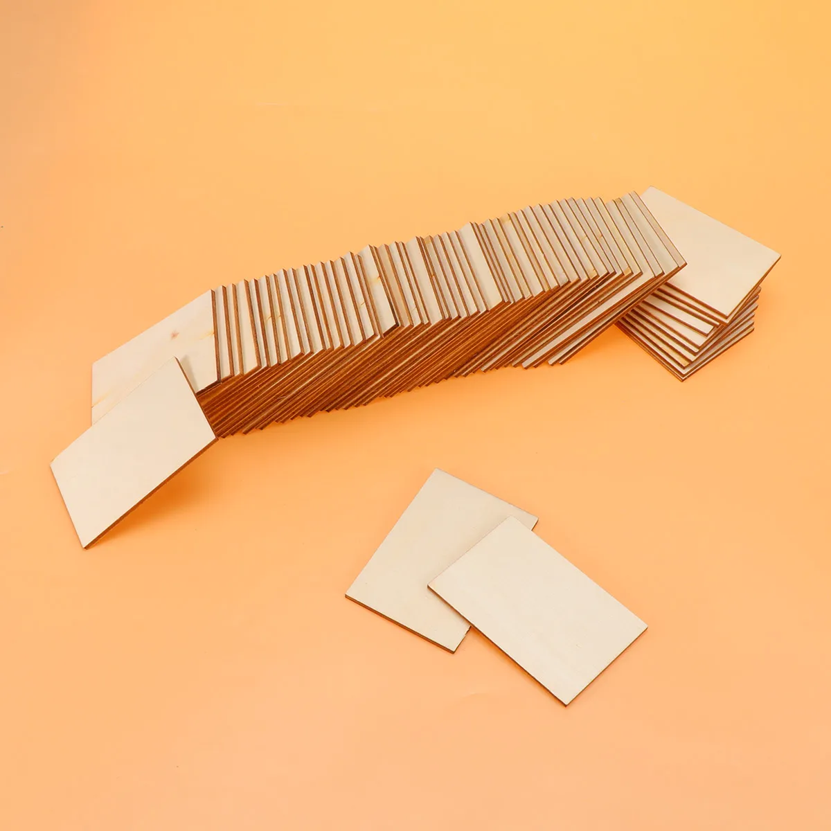 

60pcs Wooden Slices Crafts Right Angle Rectangular Design Lightweight Durable DIY Wall Decor Christmas Birthday