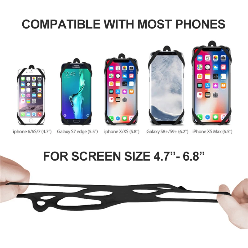 اسهم الهاتف حول الرقبة، حزام هاتف 2 في 1 مع حامل هاتف من السيليكون ورقعة لهاتف iPhone ومعظم الهواتف المحمولة