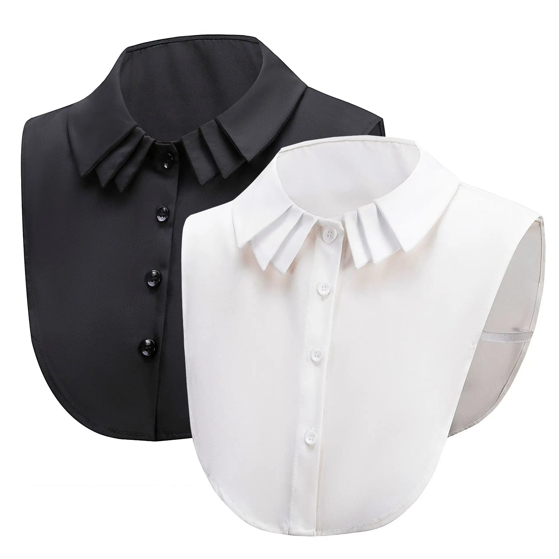 

Linbaiway Women Detachable Lapel Fake Collar Ruffles Lace Shirt False Collar Removable False Half Shirt Blouse Decoration