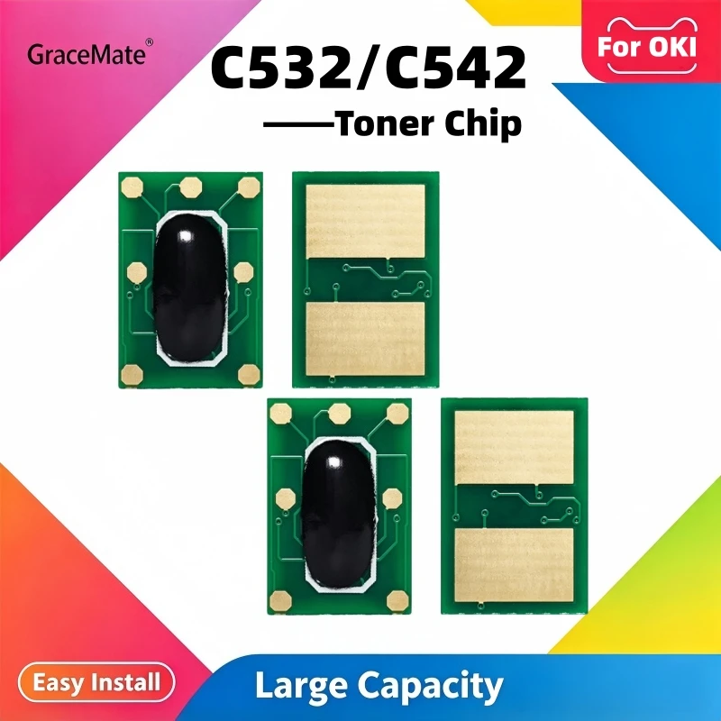 4PCS Toner Chip For Okidata C532dn C542dn MC573dn MC563dn OKI C532 C542 C573 C563