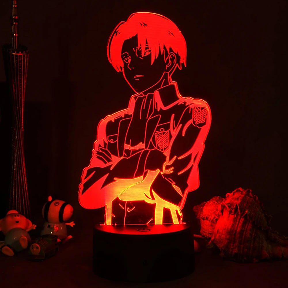 Anime Attack on Titan 3D Gamer Lamp LED Night Light 7/16 colors Remote Control Home Bedroom Figures Lamps Decorative gift