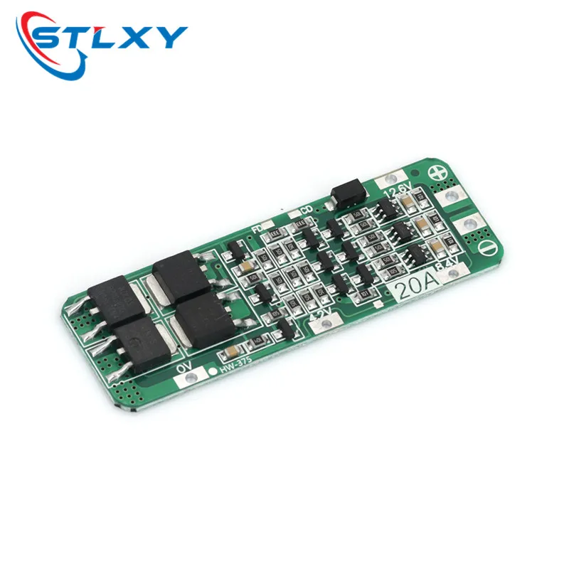 Stlxy 3S 20A Li-ion Lithium Battery 18650 Charger PCB BMS Protection Board For Drill Motor 12.6V Lipo Cell Module 64x20x3.4mm