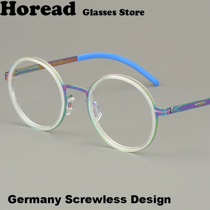 2024 New Germany Design Round Glasses Frame Men Women Vintage Acetate Eyeglasses Brand Designer Classic Optical Eyewear 136mm