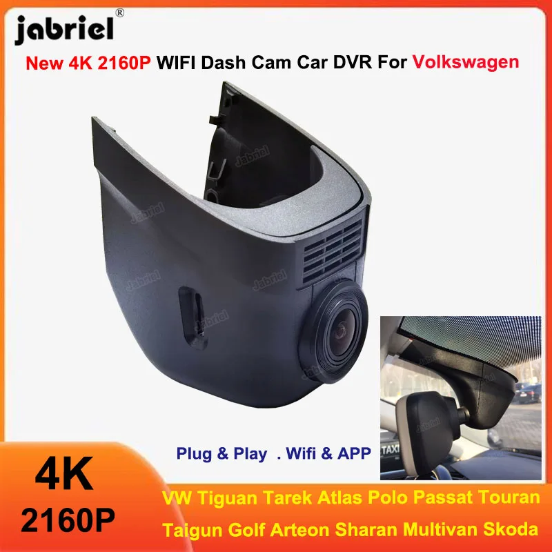 4K 2160P Wifi Dash Cam For Volkswagen VW glof Polo Touran Passat B8 Tiguan Jetta sharan Caddy 2015 -2022 Car DVR for Seat Skoda