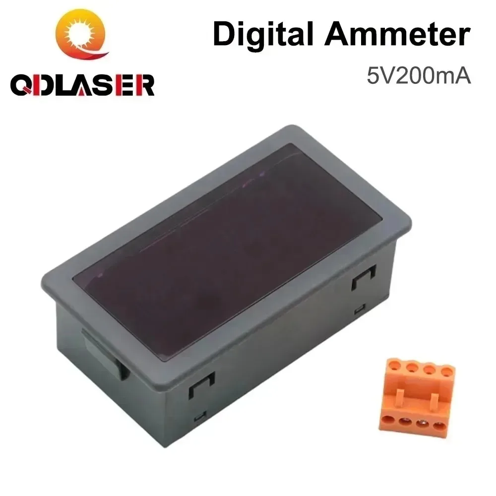 QDLASER 200mA LED Digital Ammeter Current Voltage Meter Panel 5V Volt Detector Tester for CO2 Laser Power Supply System