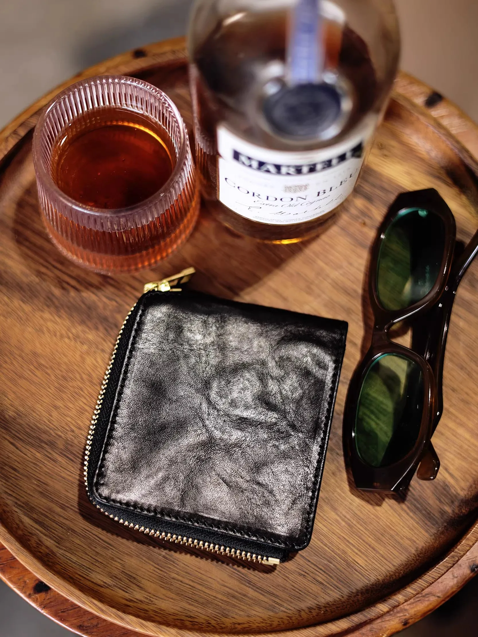 Simple vintage handmade high-quality soft first layer cowhide men short wallet casual genuine leather credit card holders purse