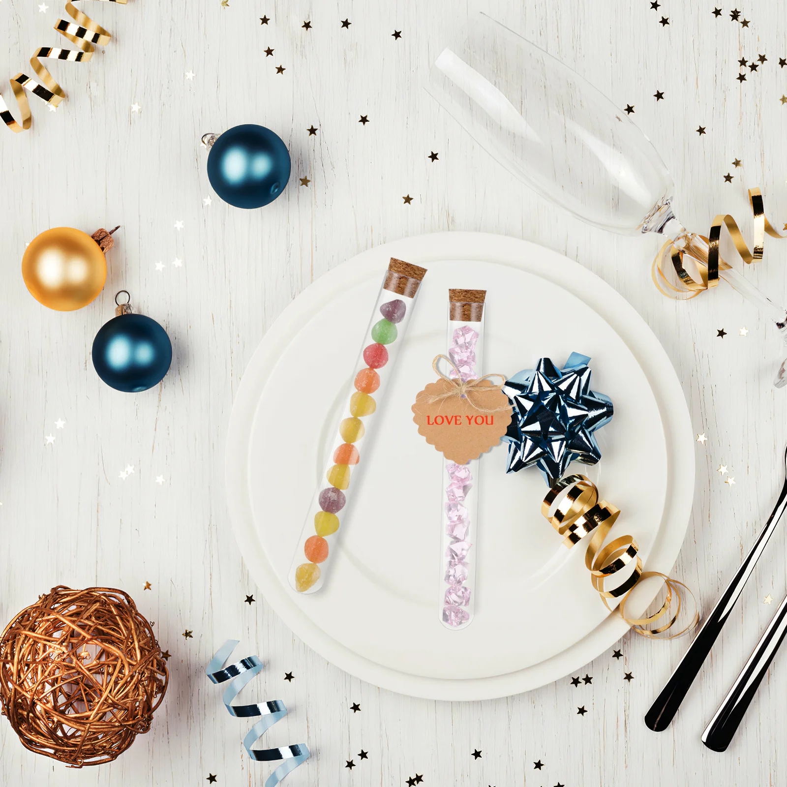 

30Pcs Plastic Test Tube Set Clear Transparent Bottles Cork Stopper Sealed Containers Labels Rope for Art Jewelry