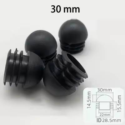 4pcs Spherical Head Black Plastic Round Head Tube Hole Plugs Chair Leg Caps Insert Plugs Floor Protector Furniture Bottom Covers - Image 19