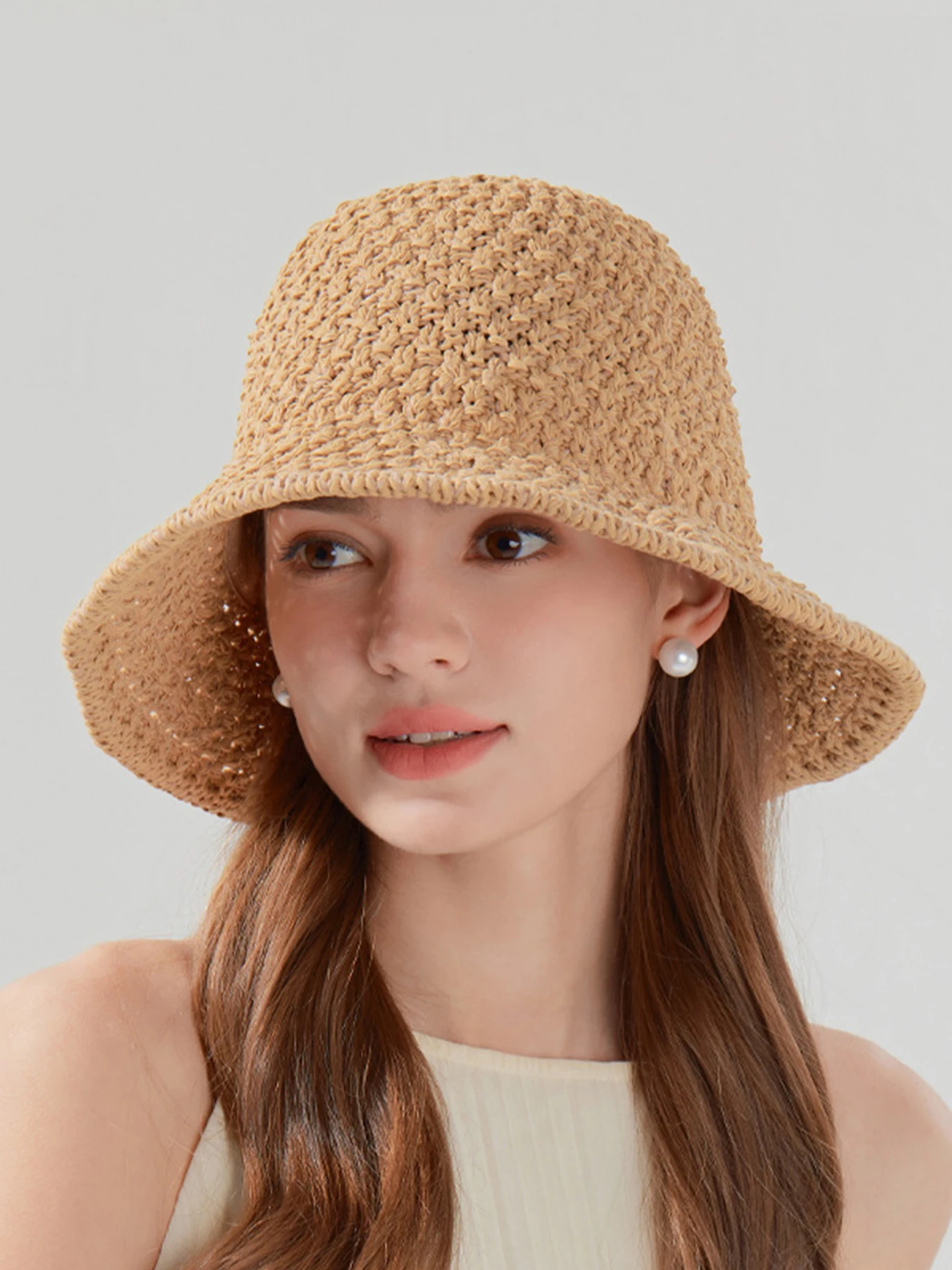 Große, faltbare Strohhüte für Damen – Sommerlicher Sonnenhut mit breiter Krempe, verstaubar, für Reisen, Fedora-Stil