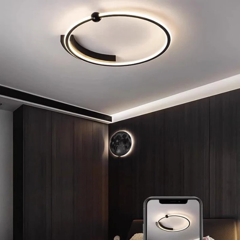 

Children's Room LED Ceiling Lamp Simple Creative Nordic Bedroom Lamp Room Light Minimalist Study Lamp Round Master Bedroom Light