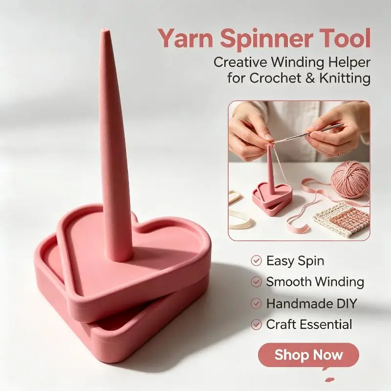 3D Printed Yarn Stand Holder Plastic Spinning Knitting Tools Beginner Crochet Stand Sewing Thread Spool Wool Ball Winder Tool