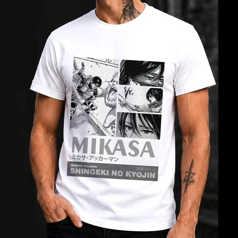 Mikasa Ackerman Attack on Titan T Shirt, Anime Graphic Tee, Japanese Manga Inspired Casual Streetwear, Unisex Short Sleeve Shirt