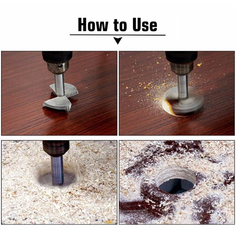 15/16/18/20/21/22/23/24/25/26/28/30/32/35mm Alloy Wood Drill Bits Woodworking Hole Opener for Plasterboard/Wooden Board Drilling