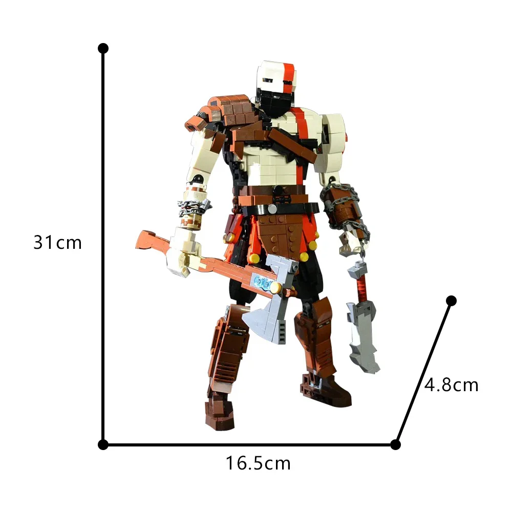 Gobricks MOC God of Wars 2018 Kratoss Model Building Blocks Games Action Figures Brickheadzs Bricks DIY Assembly Toys Kids Gift