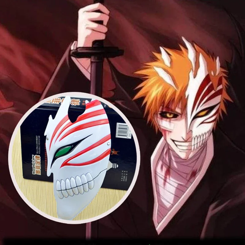 Heißer Cartoon Tod Ichigo Kurosaki Bleichmittel PVC Halb gesichts maske Tanz Maskerade Party coole Requisiten Geschenk Unisex Kostüm Zubehör