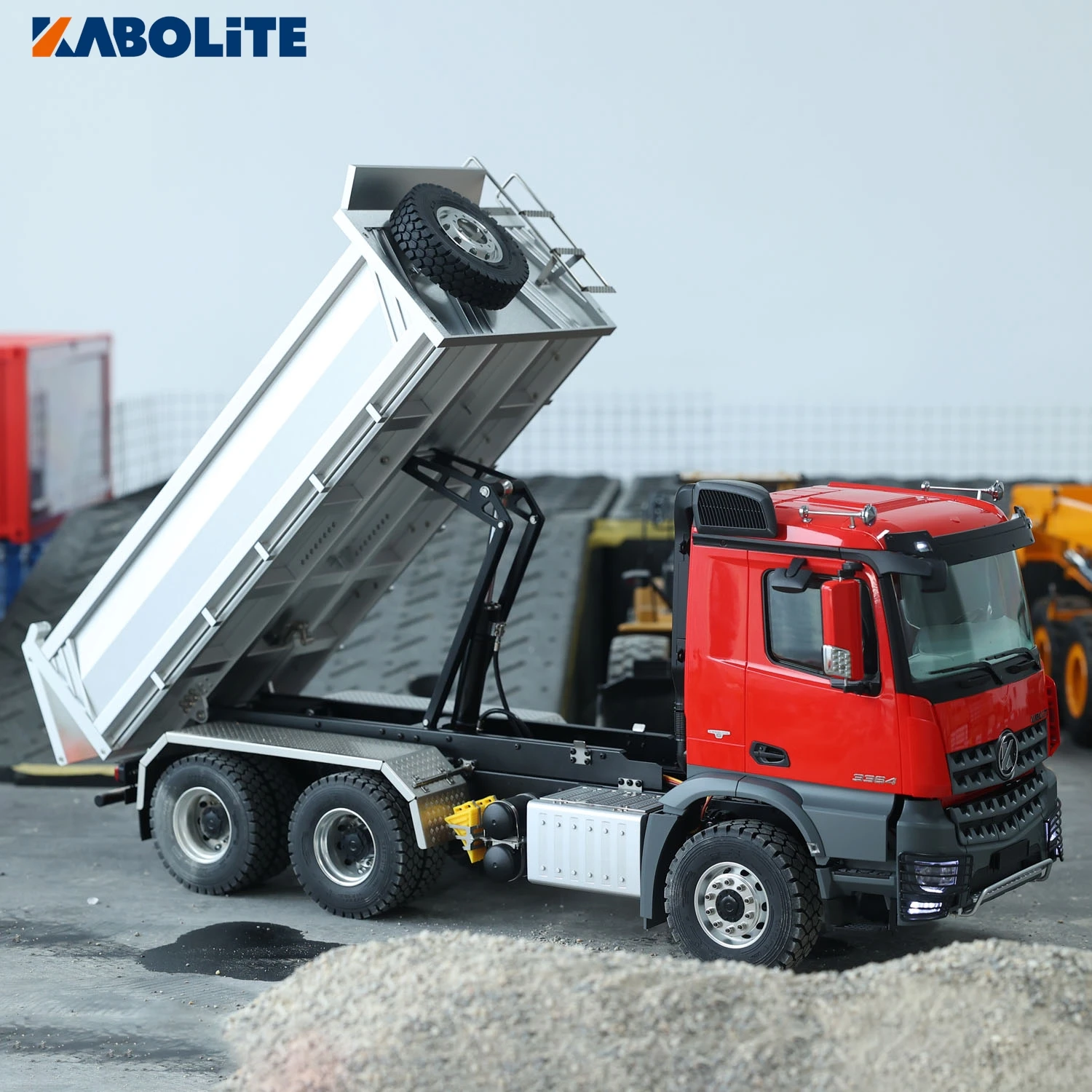 KABOLITE K3364 Hydraulic RC Dump Truck 1/14 Scale 6x6 Remote Control Tipper Cars Light Sound System RC Toys Model Gift Battery