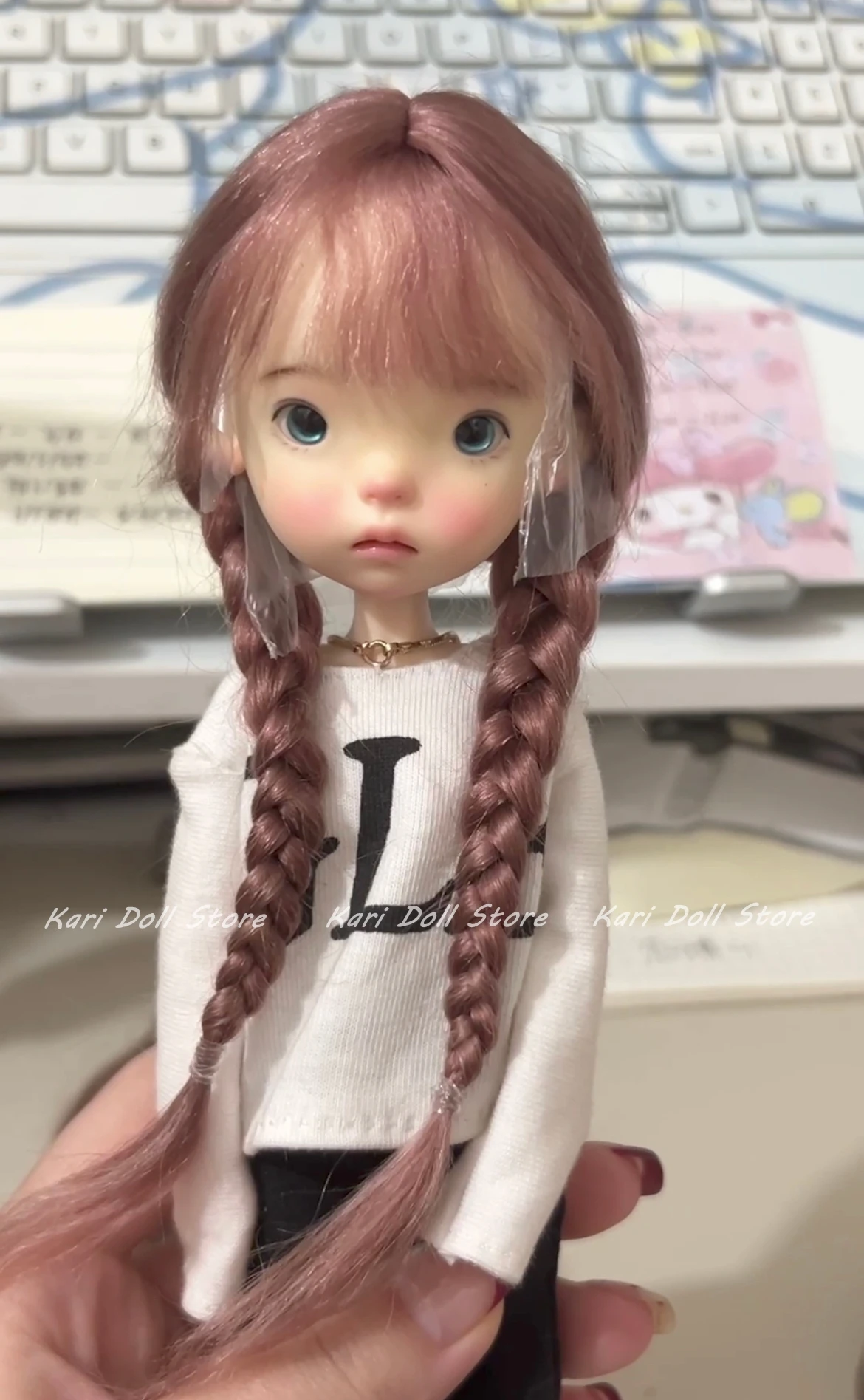 2026 Kari Doll wigs Natural mohair wigs for Landazz Landoudou Doll 16cm head circumference