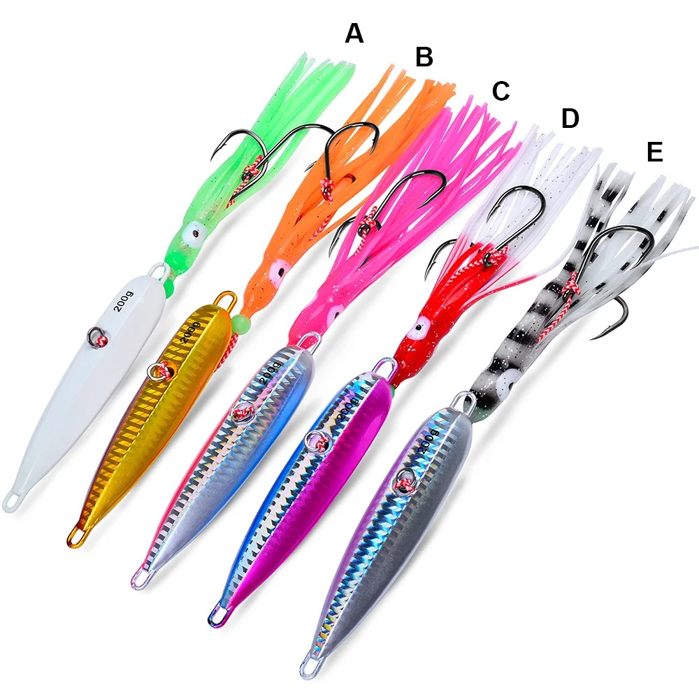Fishing Lure Jigbait 130g/180g/200g Jigs Lead Jig Head Spinner Bait  Boat Trolling Baits Deep Sea Metal Lures 1 Piece Sale view 6