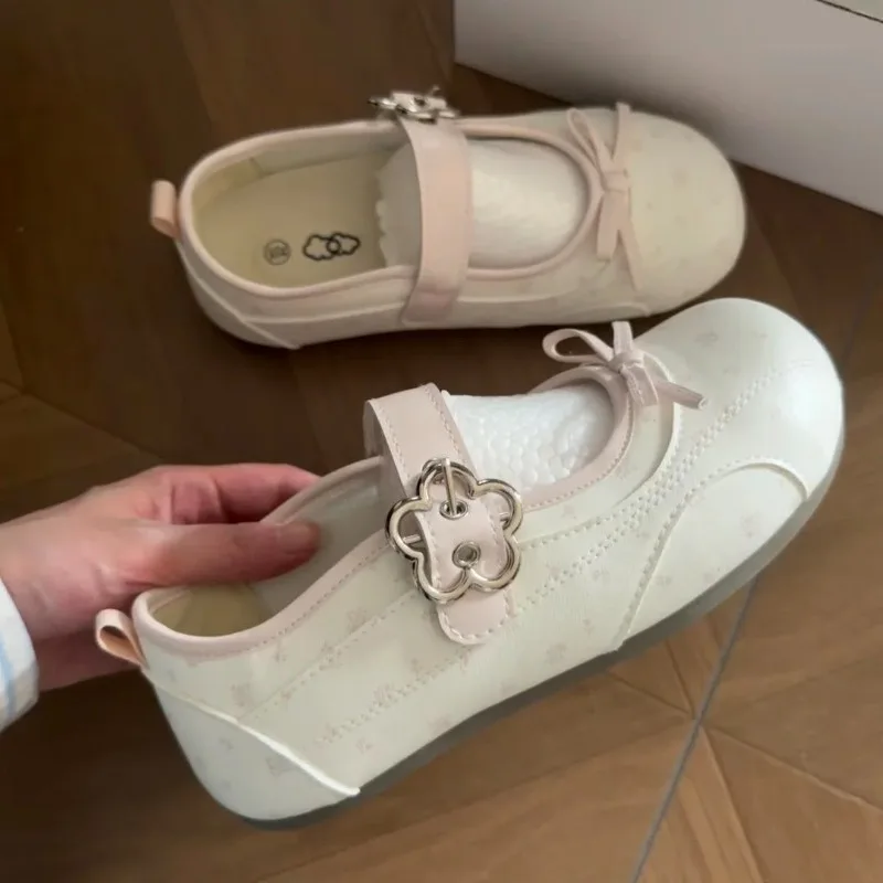 JGSHOWKITO Girls Mary Jane Shoes Cute Floral Print Children Leather Shoes Soft Non-slip Kids Princess School Dress Flat Shoes