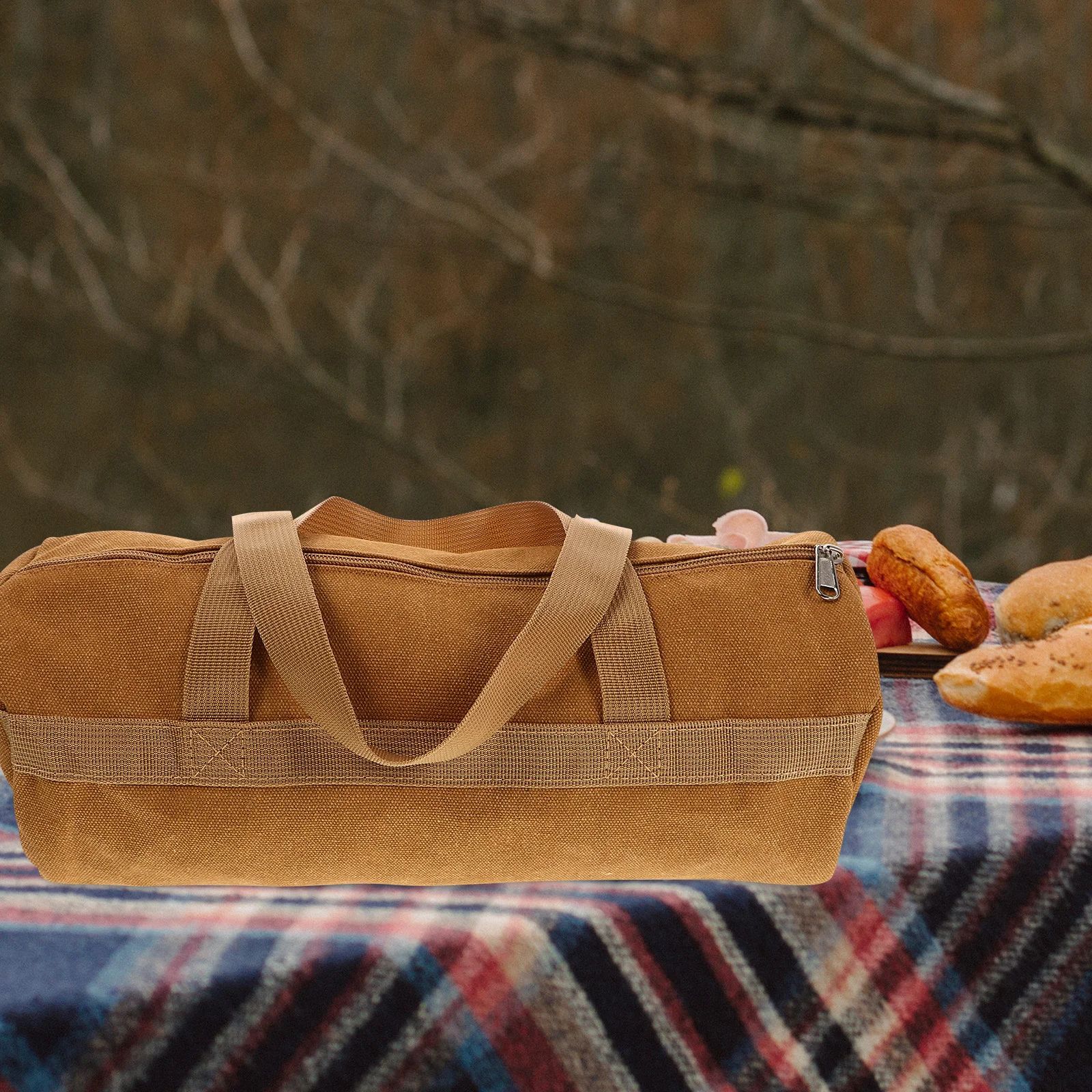 

Portable Tent Peg Bag Canvas Large Capacity Outdoor Storage Bag Camping Tent Stake Organizer Hammer Tool Carrier