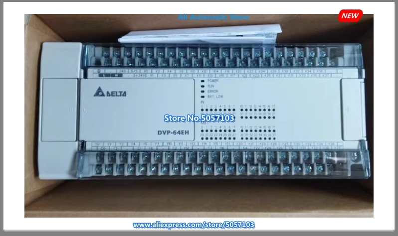 

DVP64EH00T3 64-точечный хост 32DI 32DO NPN 24 В постоянного тока 0,3 А 4-канальный вход 200 К новый