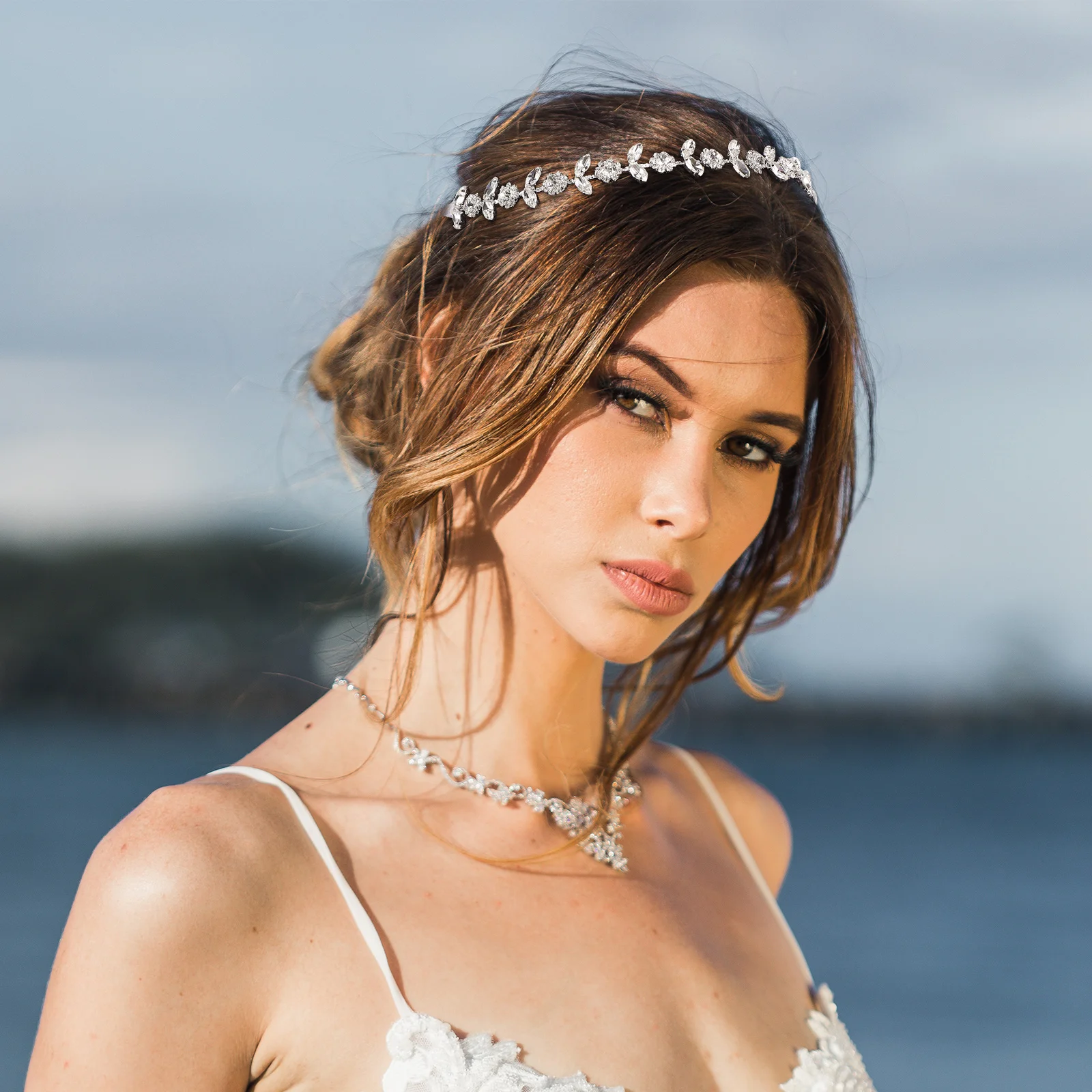 

1Pc Crystal Headband Silver Rhinestone Women Hairband Bridal Headpiece Wedding Party Accessories Bridesmaid Lightweight