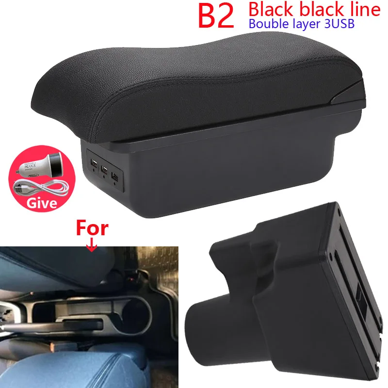 Voor Kia Picanto Armsteun Doos Voor Kia Picanto 3X-Lijn Auto Armsteun Gebogen Oppervlak leer Eenvoudige installatie opbergdoos Interieur