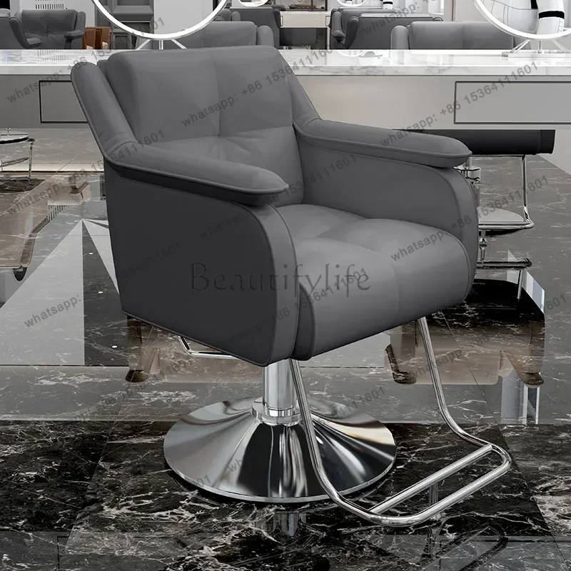 LSFashion Simple Barber Chairs Hair Salon Professional Lift Swivel Barber Chairs Ergonomic Comfort Salon Furniture Cadeiras FYBC