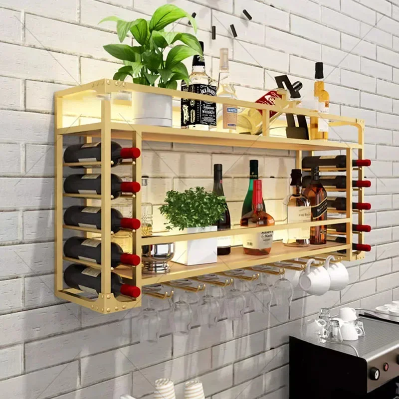 

Small Metal Wine Cabinets Living Room Liquor Wooden Salon Wall Mounted Wine Rack Unique Bottle Adega Barzinho Hotel Furniture