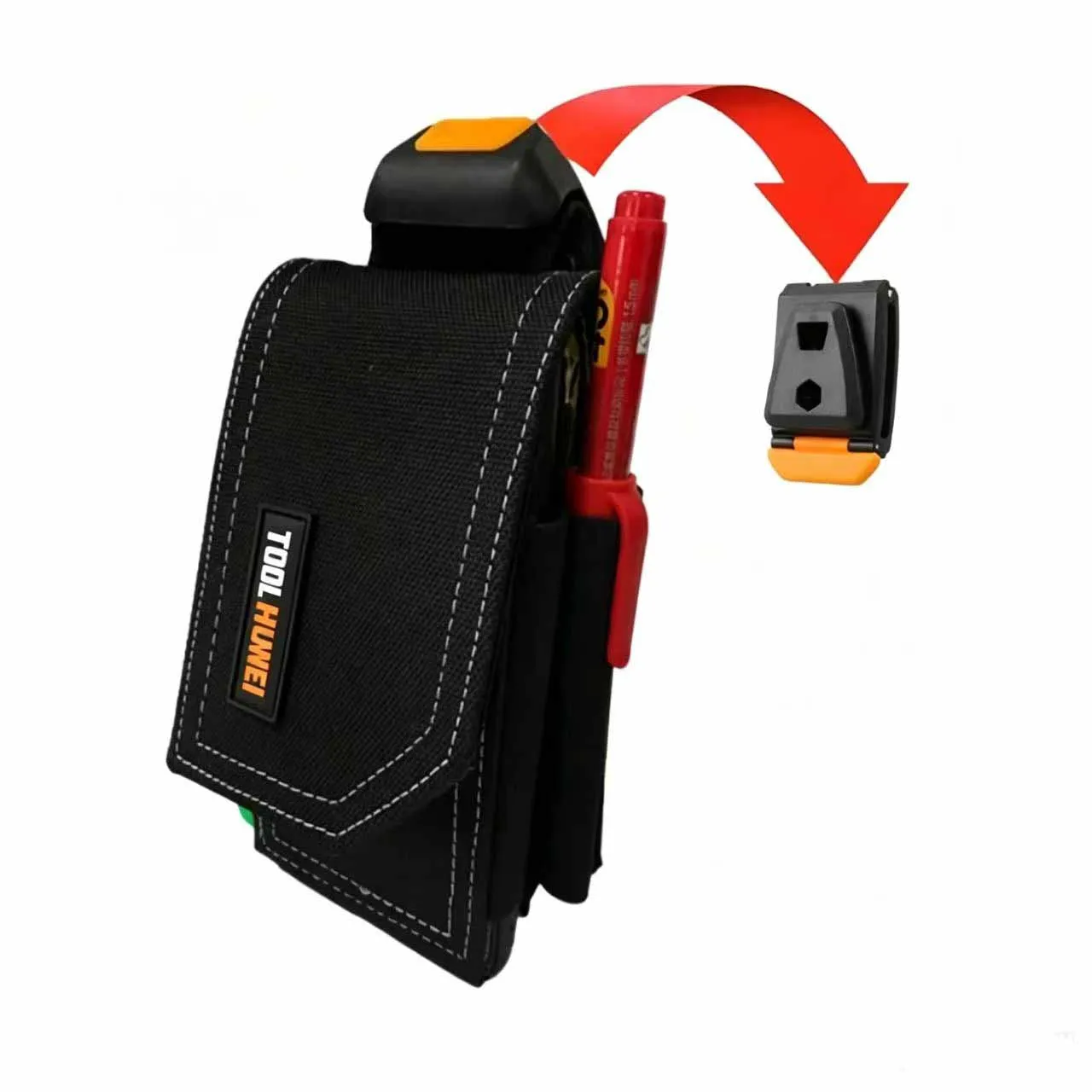 TOOLHUWEI Quick-Hook Universal Phone Bag Oxford Pocket Pack Waist Bag Belt Clip Phone Special Storage Tool Bag Case