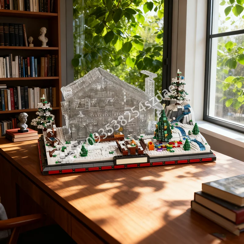 

1902 шт. MOC Рождественская база Зимний шале Сезонная модель Строительные игрушечные блоки Строительный подарок Сборка Творческая идея Кирпич Дети