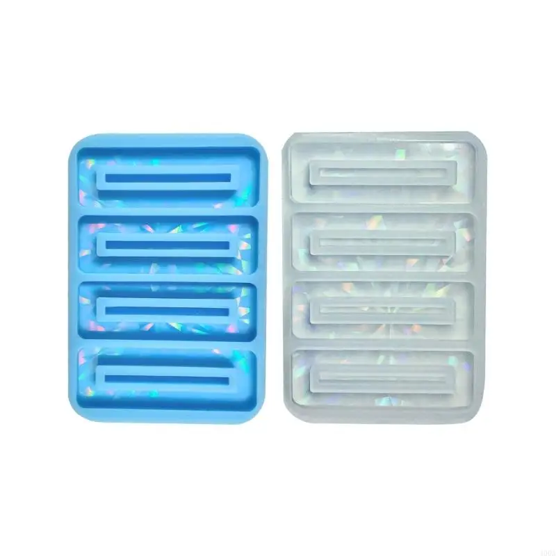 400A Barrette Resin Molds DIY Hair Pin Casting Mold Holographic-Hair Clip Mold Long Strip Silicone Molds for-Bookmark